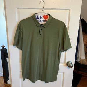 Lulu Lemon Mens Polo Dark Green size Large